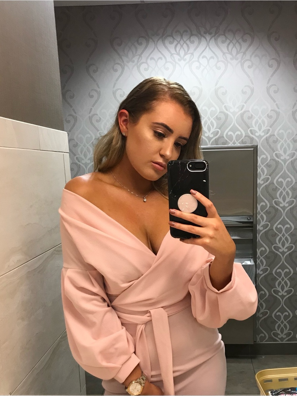 Boohoo pink dress